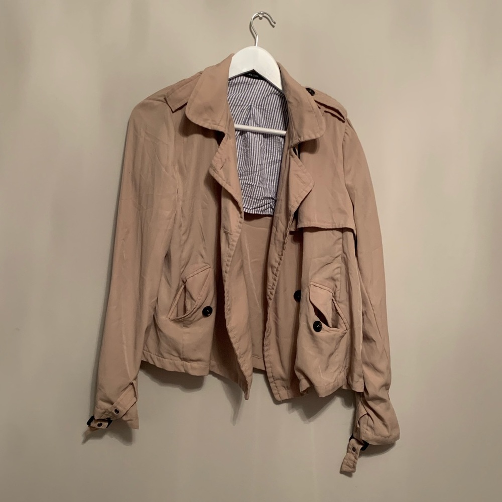 Zip Up Short Trench Jacket